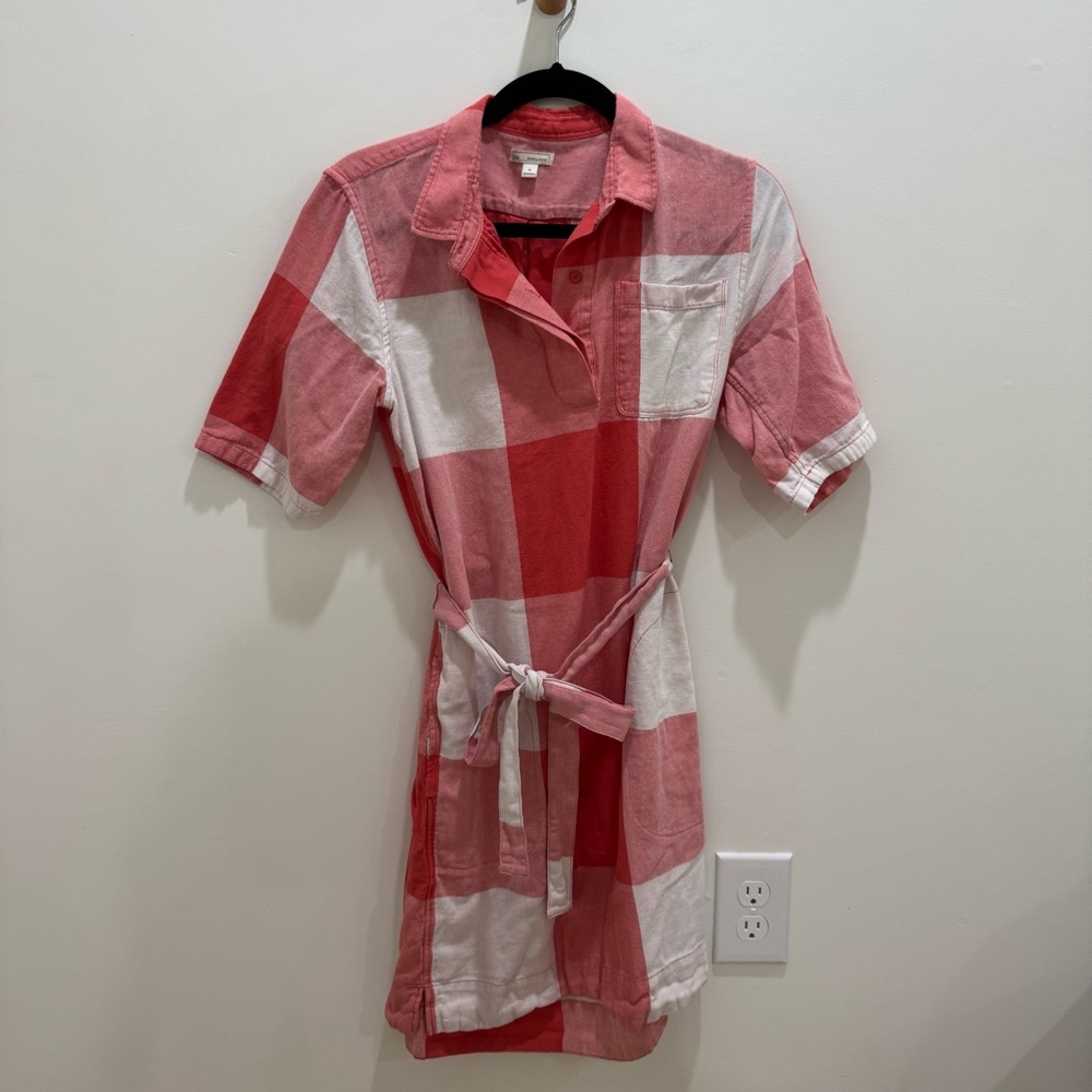GAP Red and White Plaid Shirt Dress